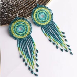 Dream catcher boho beaded earings.